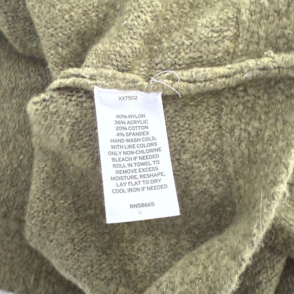 Open Edit Khaki Green Cropped Long Sleeve Sweater XL Jumper Fall Winter - Picture 7 of 7